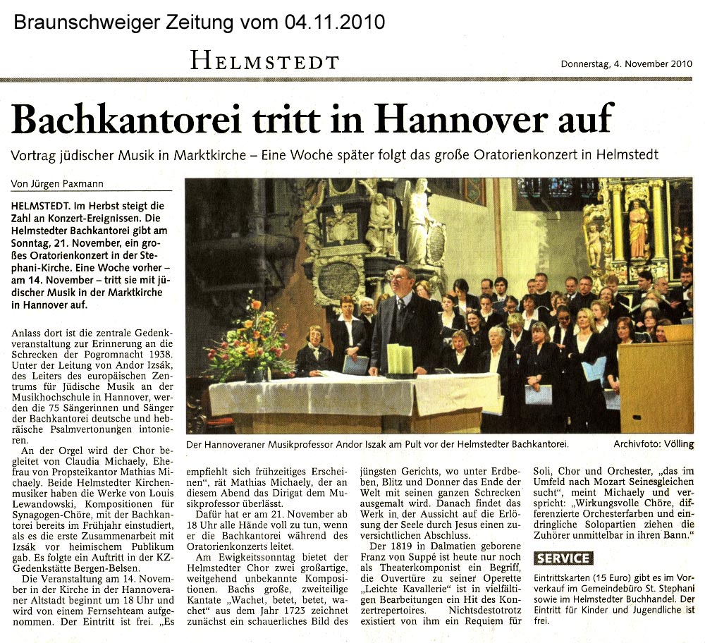 Braunschweiger Zeitung vom 04.11.10